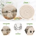 thumbnail image 4 of Yayeee 6 PCS Drink Coasters with Holder Set Woven Absorbent Round Tabletop Hot Pad, Halloween Pumpkin Field, 4 of 7