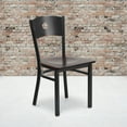 thumbnail image 2 of Flash Furniture 2 Pk. HERCULES Series Black Circle Back Metal Restaurant Chair - Walnut Wood Seat, 2 of 8