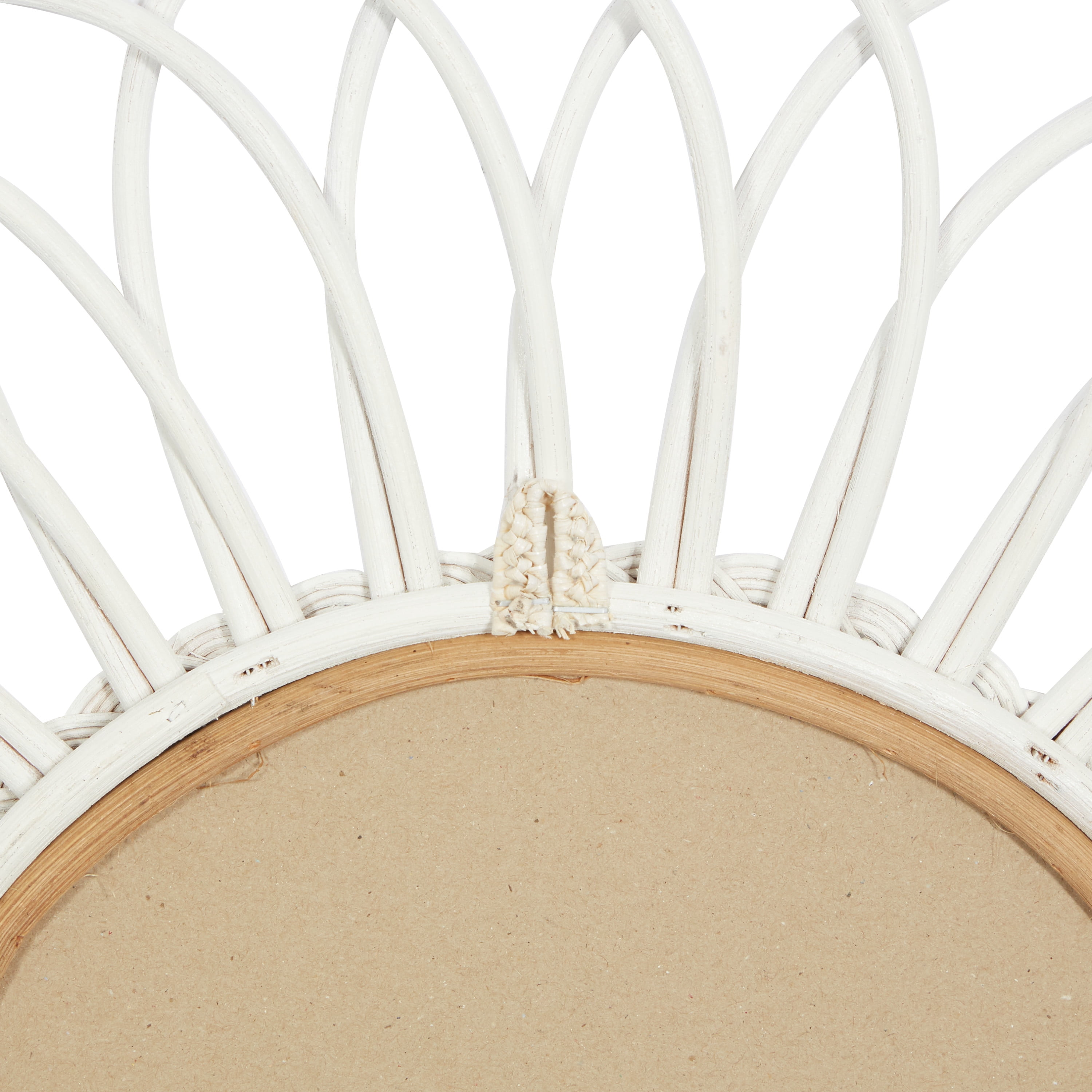 DecMode 24", 20", 16"H White Starburst Wall Mirror, Set of 3