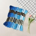 thumbnail image 3 of 12 Skeins 6 Strands Blue Stitch Thread Variegated Gradient Embroidery Floss Polyester Friendship Bracelet String Yarn Threads Bulk for DIY Hand Sewing Bracelets Making Needlecraft Crochet, 3 of 9