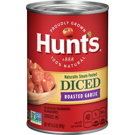 (6 Pack) Hunt's Diced Tomatoes with Roasted Garlic, 14.5 (The Best Roasted Vegetables)