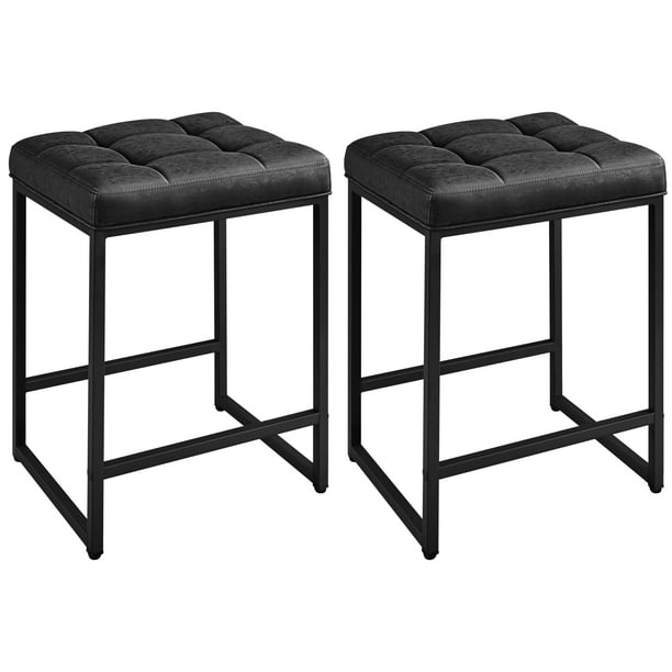 Juego de 2 taburetes de bar Yaheetech, 60 cm, altura de mostrador, color negro