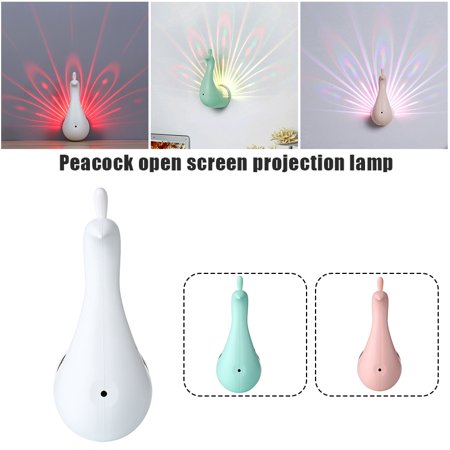 

Peacock LED Projection Lamp USB Rechargeable Decorative Droplight for Wall Table Touch/Remote
