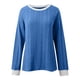 thumbnail image 4 of MHFRRA Camisetas Casuales para Mujer, Corte Holgado, Manga Larga, Cuello Redondo, Jersey Elegante y Cómodo, Ropa Informal para Uso Diario. Azul, 4 of 5