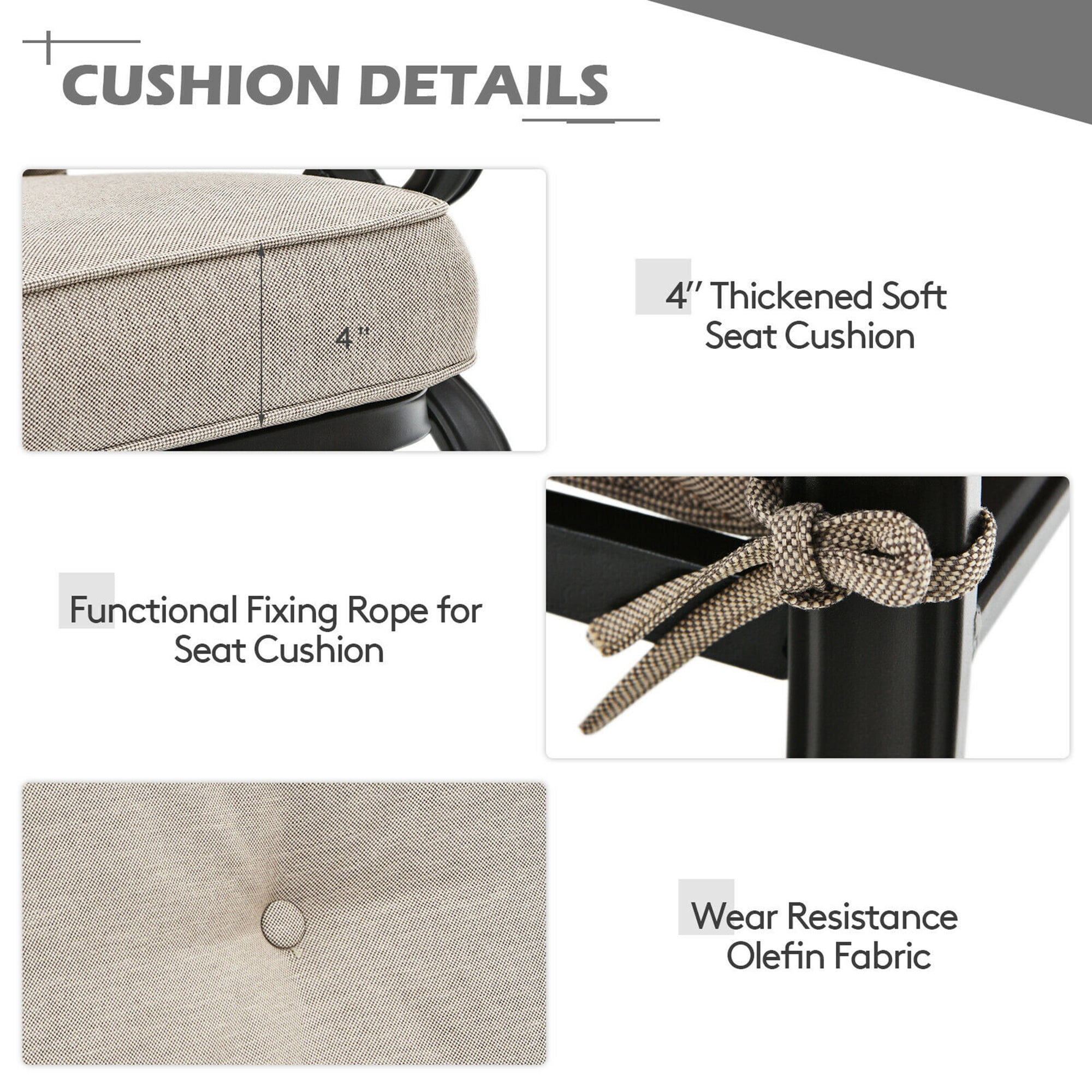 Gymax Fashion 2PCS Patio Loveseat & Table Set Conversation Sofa Set w/ Beige Cushions