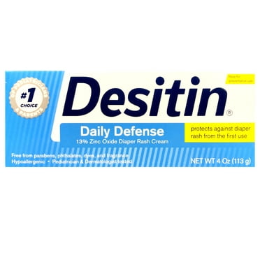 Desitin Daily Defense Baby Diaper Rash Cream with Zinc Oxide to Treat, Relieve & Prevent diaper rash, 4 oz