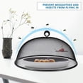 thumbnail image 4 of Fundas protectoras para alimentos reutilizables y fáciles de limpiar, de malla de acero inoxidable resistente a la oxidación para comidas al aire libre (negra), 4 of 7
