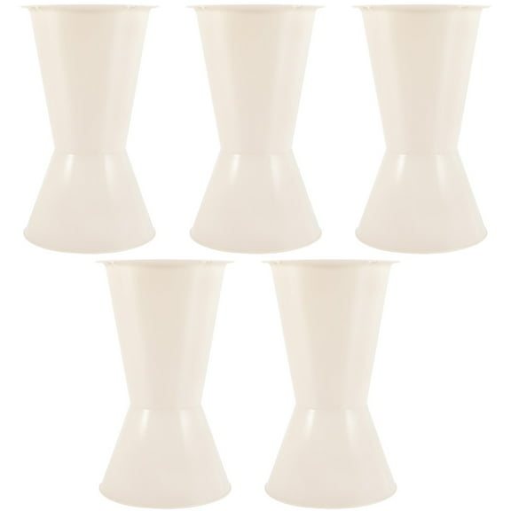 GOOHOCHY 5Pcs Floral Bouquet Holder for Brides and Florists Plastic White Bucket Shape
