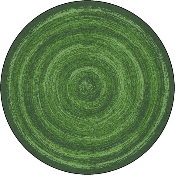 Joy Carpets Kid Essentials Feeling Fun 5'4" Round Area Rug in Color Green
