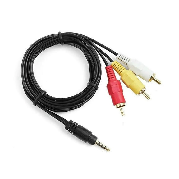 FOR 3.5mm to 3 RCA AV A/V TV Video Cable Cord For Video Camera Camcorder