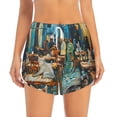 thumbnail image 2 of Daiia Whimsical Cats Night Cafe Pattern Women's 2 in 1 Running Shorts - Lightweight Athletic Workout Gym Yoga Shorts Liner with Phone Pockets-Large, 2 of 7