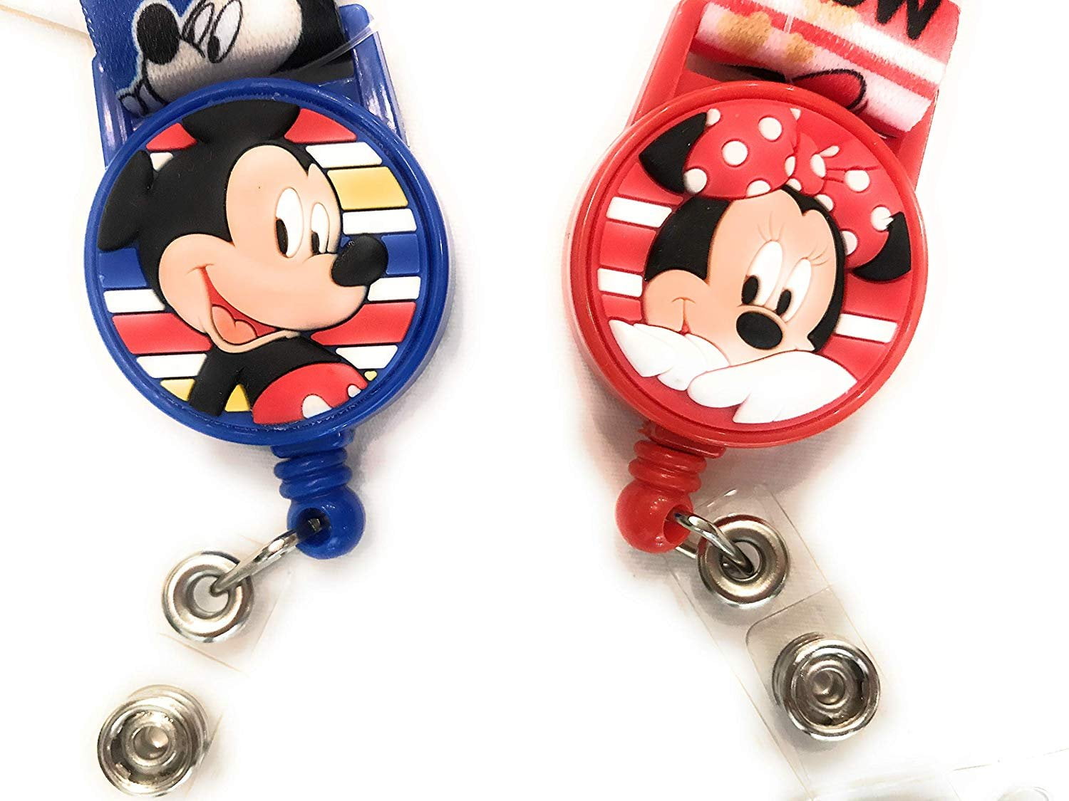 Magical Memories Collection Disney Mickey Mouse and Minnie Mouse Lanyards  with Retractable ID Holders 
