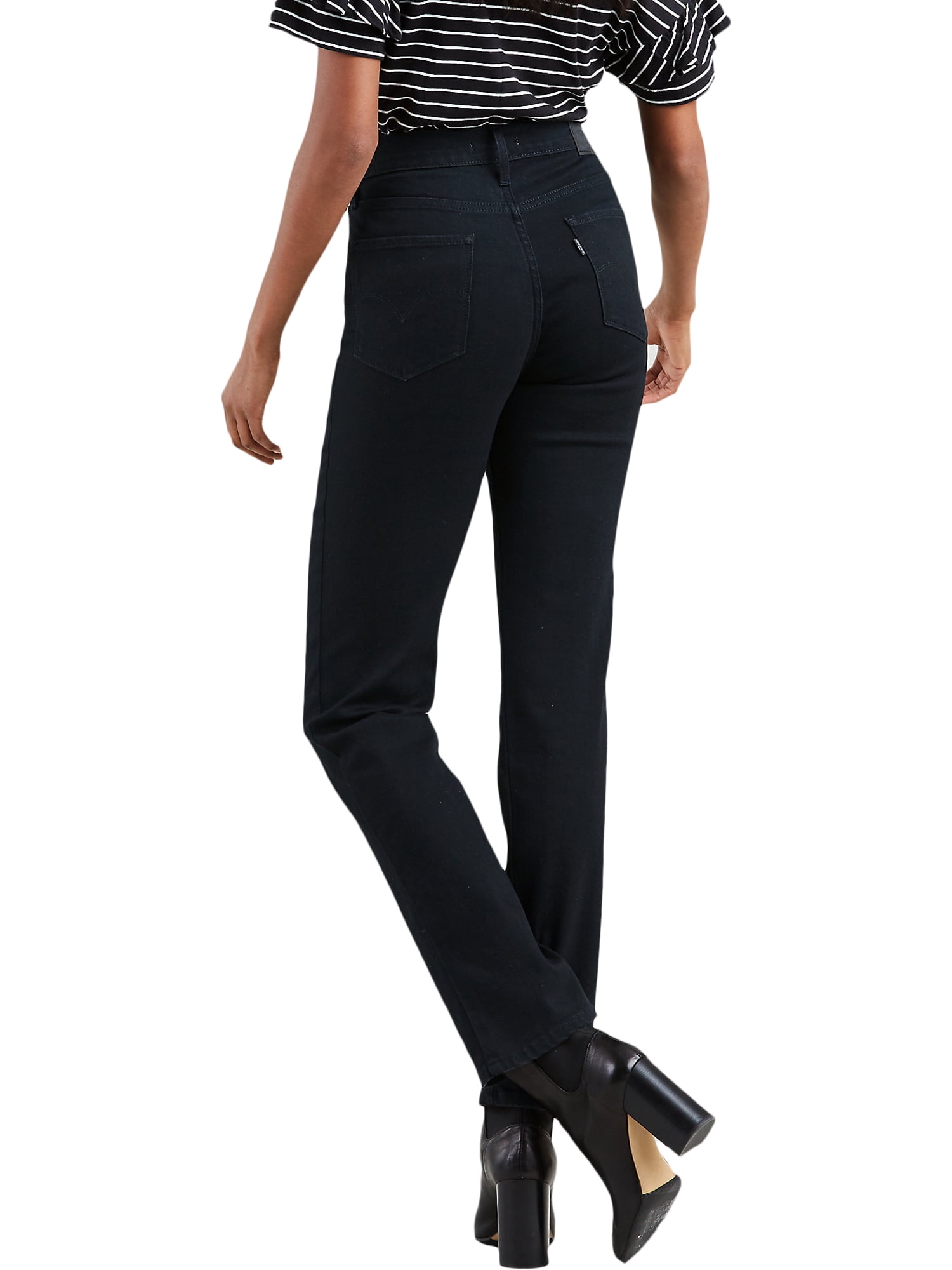 Levi's 724 high rise straight hotsell jeans black