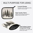 thumbnail image 3 of Yayeee Oven Mitts and Pot Holder Set of 4 Heat Resistant Kitchen Gloves Baking Hot Pad, Hand Drawn Christmas Trees, 3 of 5