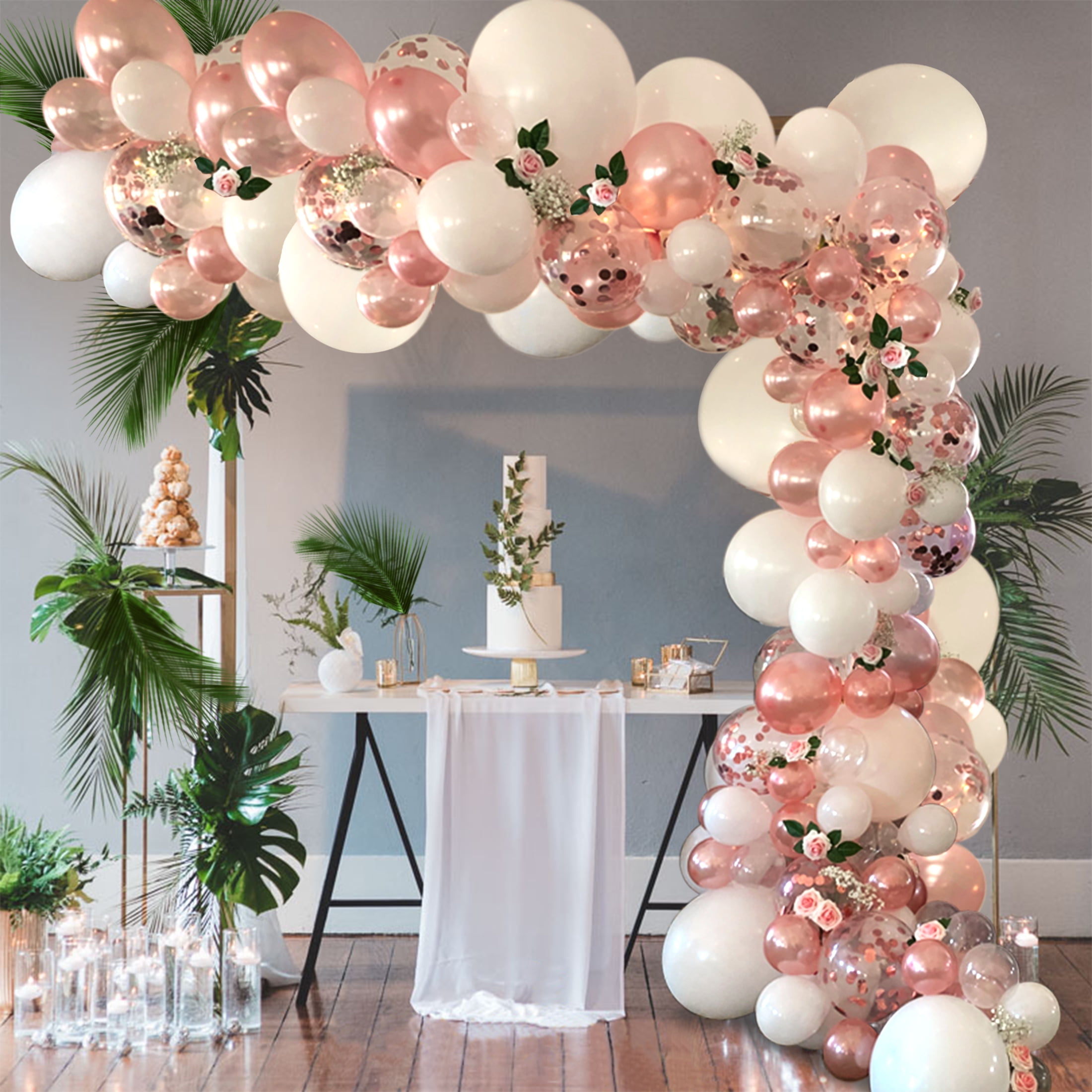 Party Wedding Decoration Rose Gold & White Balloon Arch Kit 