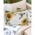 thumbnail image 6 of Sunflower Throw Pillow Cover 16 x 24 Inch Decorative Pillow Cover Summer Flowers Hummingbird Vintage Lumbar Pillowcase Seasonal Rectangle Cushion Case for Couch Sofa Bed Living Room, 6 of 7