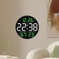 thumbnail image 1 of Calendario de reloj de pared digital  degree f/ degree C conmutable con la semana de la fecha de luz nocturna para el dormitorio de la oficina dormitorio a salón Verde, 1 of 8