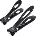 thumbnail image 2 of Juego de 2 cortaúñas extragruesos, cortaúñas anchos para uñas de los pies y de las manos gruesas, cortaúñas de acero inoxidable para hombres y adultos (negro), 2 of 5