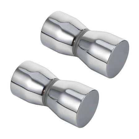 FRCOLOR 2 Pcs Bright Knob Bathroom Double Handle Back-to-back Door Handle 6X3CM Silver