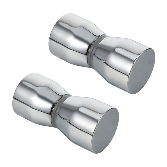 FRCOLOR 2 Pcs Bright Knob Bathroom Double Handle Back-to-back Door Handle 6X3CM Silver