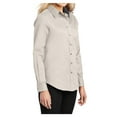 thumbnail image 4 of Womens Long Sleeve Easy Care Cotton/Polyester Shirt Light Stone/ Classic Navy XXL, 4 of 6