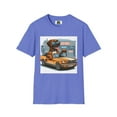thumbnail image 6 of Wacky Boxer Driving a Muscle Car Unisex Softstyle T-Shirt, 6 of 10