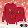 thumbnail image 2 of AWZXDE Christmas Pajamas Pyjama Tuxedo pour Famille Imprimé Lettre Manches Longues Col Rond Chandail à Capuchon Homme,m, 2 of 6