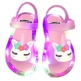 thumbnail image 7 of Girls Cute Unicorn Rainbow LED Light Up Jelly Sandals, Adjustable Ankle Strap Non Slip Kids Water Beach Shoes, Step Activated Glowing Summer Outdoor Walking Sandals 4-9Y, 7 of 7
