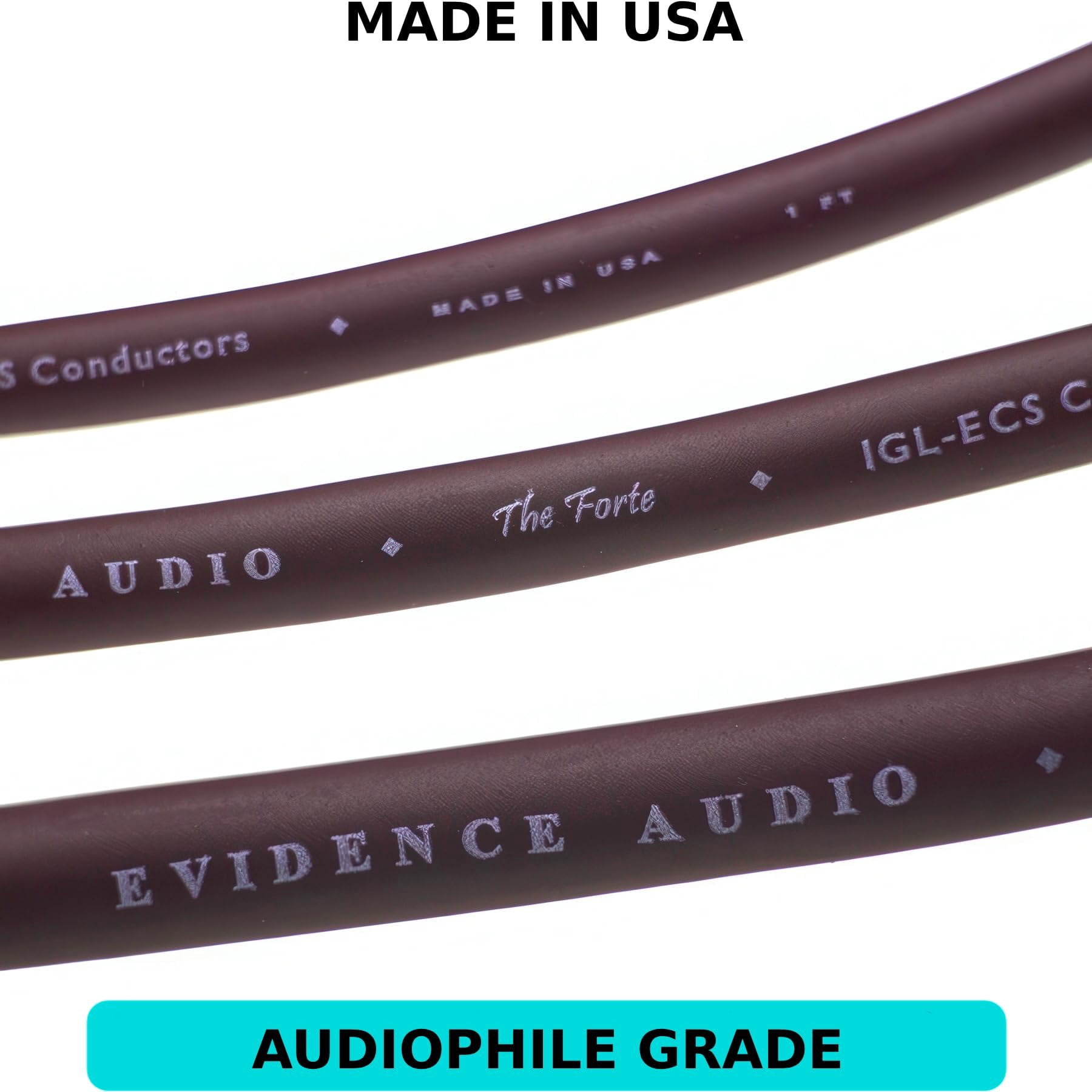 Evidence Audio The Forte Instrument Cable Straight to Straight Plugs 15 feet 4.5 m