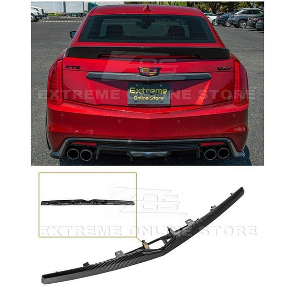 Replacement For 2014-2019 Cadillac CTS | 2016-2019 Cadillac CTS-V Models GM Factory Style CARBON FIBER Replacement Rear Deck Lid Center Applique Trunk Insert Vent Cover