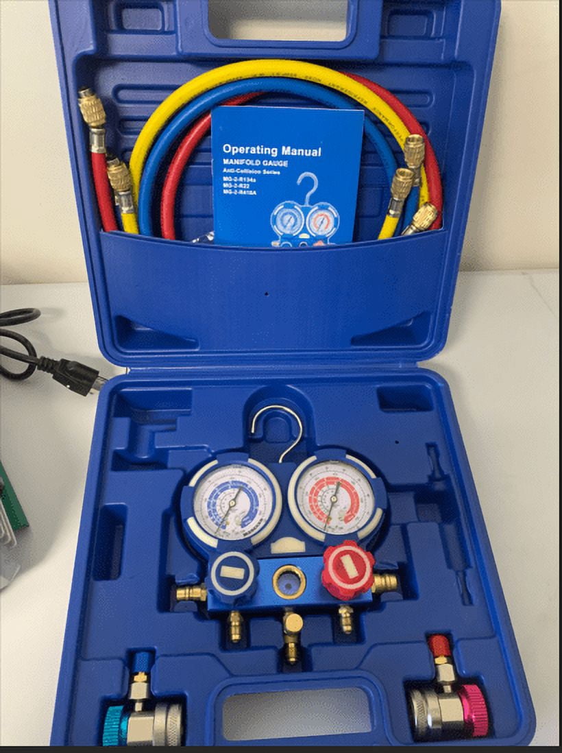 3.5CFM Single-Stage Rotary Vane Vacuum Pump for AC Manifold Gauge Set Combo