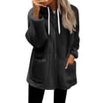 thumbnail image 2 of Women's Zip Up Hoodies Oversized Fleece Long Pullover Hooded Sweatshirts Casual Long Sleeve Fall Hoodie Jacket, 2 of 2