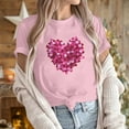 thumbnail image 6 of ICHUANYI Women's Shirts Fashion Casual Crew Neck Short Sleeve Tops Valentine's Day Print T-shirt Cloth New Trending, 6 of 6
