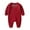 Red, variant on Unisex Boys Autumn Romper Long Sleeve Jumpsuit Ribbed Baby Bodysuit Full Length Pants Crew Neck Soft Fabric Comfortable Playwear Layering Piece for Daily Outings Dark Blue 0 Months-3 Months