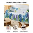 thumbnail image 4 of Blue Hydrangea Floral Couch Cover, Spring Butterfly Watercolor Flower Oversized Sofa Cover Blanket for 3 Cushion Couch, Sectional Sofa Slipcover Furniture Protector for Living Room Bedroom 71''x150'', 4 of 9