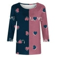 thumbnail image 6 of Horkkom Heart Shirts for Women 3/4 Length Sleeve Valentines Shirts Crewneck Heart Print Graphic Tees S, Gifts for Women, 6 of 6