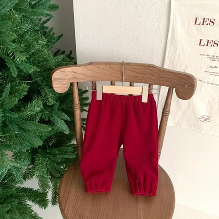 

OQCKIDS Baby Infant Unisex Solid Color Warm Long Pants Soft Material Thick Long Trousers Winter Autumn Pants