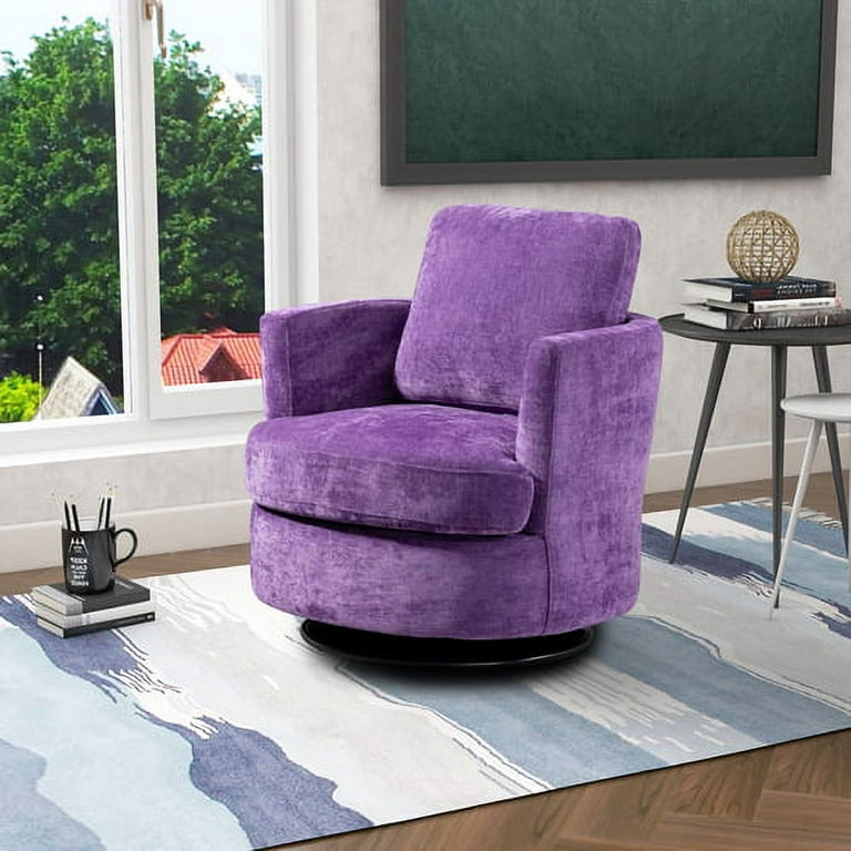 Purple swivel barrel chair clearance