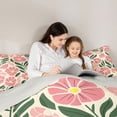 thumbnail image 5 of jejeloiu Modern Floral 7-Piece Twin Bedding For Girls,Bold Pattern Bedding Comforter Set,Pink Cream Green,Light Gray Reversible, 5 of 7