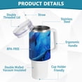 thumbnail image 4 of Whales Sea Floor 40 oz Tumbler with Handle Insulated&nbsp;Travel Mug&nbsp;Lid Straw Leak Proof Steel Vacuum Water Bottles Glasses Fits in Car Cup Holder, 4 of 7