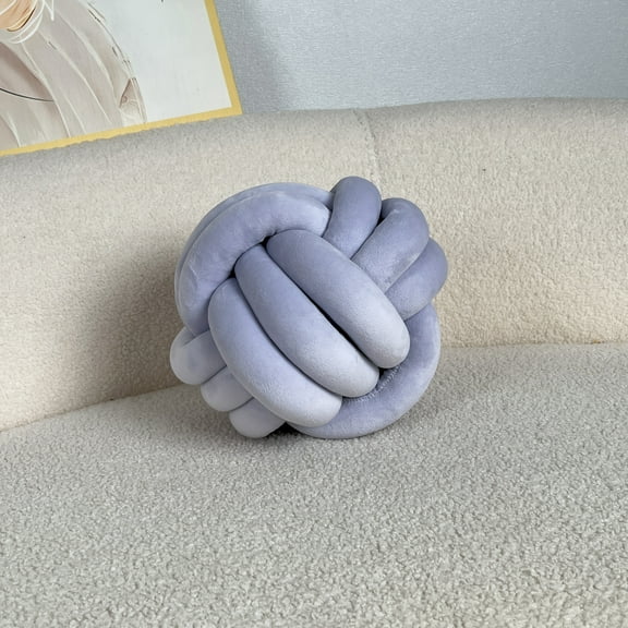 Knot Pillow Ball-Shaped Decorative Throw Pillows Cute Couch Cushion Plush Knotted Pillow Suitable for Living Room Decoration Handmade Braided Throw Pillows