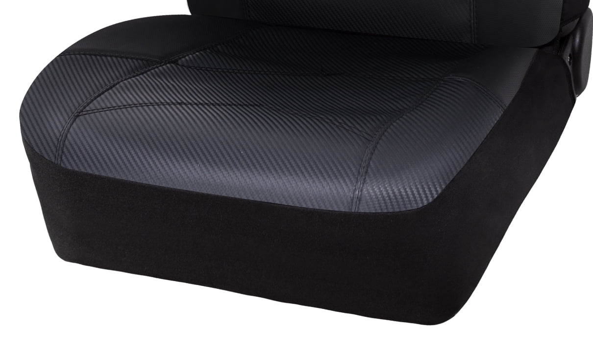 Auto Drive 2-Piece Rival Carbon Fiber Premium Leather Car Seat Cover  Black - Universal Fit, 2002SC10