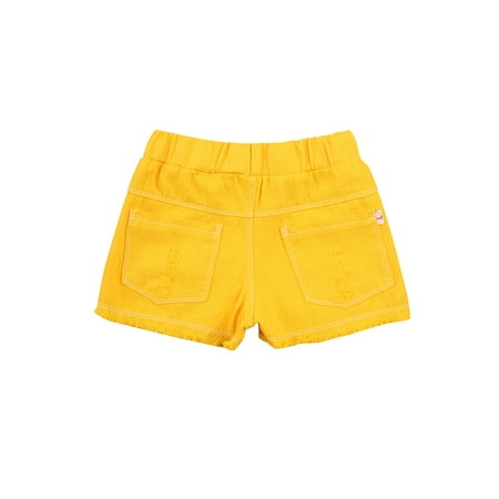 

Toddler Kids Girl Denim Shorts Ripped Trendy Pocket Elastic Waist Jeans Short Pants for Baby Girls Short Pants for Summer
