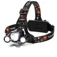thumbnail image 1 of Kit de linterna frontal LED, faro extremadamente brillante de 6000 lúmenes con luz de seguridad roja, 4 modos, resistente al agua, luz portátil para acampar, andar en bicicleta, 2 Rech, 1 of 5
