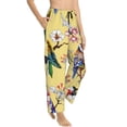 thumbnail image 2 of Disketp Birds And Flowers Print Women'S Comfy Pajama Pants Casual Drawstring Palazzo Lounge Wide Leg Pants, 2 of 9
