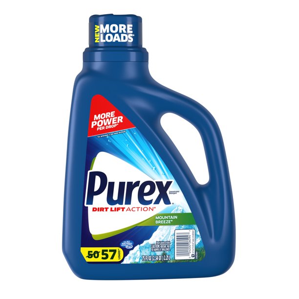 Purex Mountain Breeze, 57 Loads, Liquid Laundry Detergent Dirt Lift