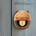 thumbnail image 3 of Store Door Bell, Fortune Cat Style Wood Brass Shopkeeper Bell  For Home, 3 of 8