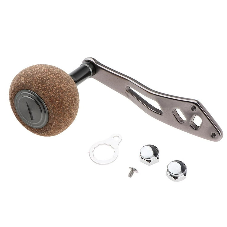 Aluminum Alloy Fishing Reel Handle Wood Knob for Baitcasting Reel with  Fittings Replacement Parts 