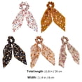 thumbnail image 3 of 5pcs Vintage Floral Printed Hair Scrunchies Long Bow Knotted Hair Ribbon, 3 of 9