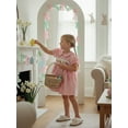 thumbnail image 6 of Toddler Little Baby Girl Easter Outfit Bunny Embroidery Smocked Dress Short Sleeve Doll Collar Bow Plaid Easter Dress Cute Summer Clothes, 6 of 9